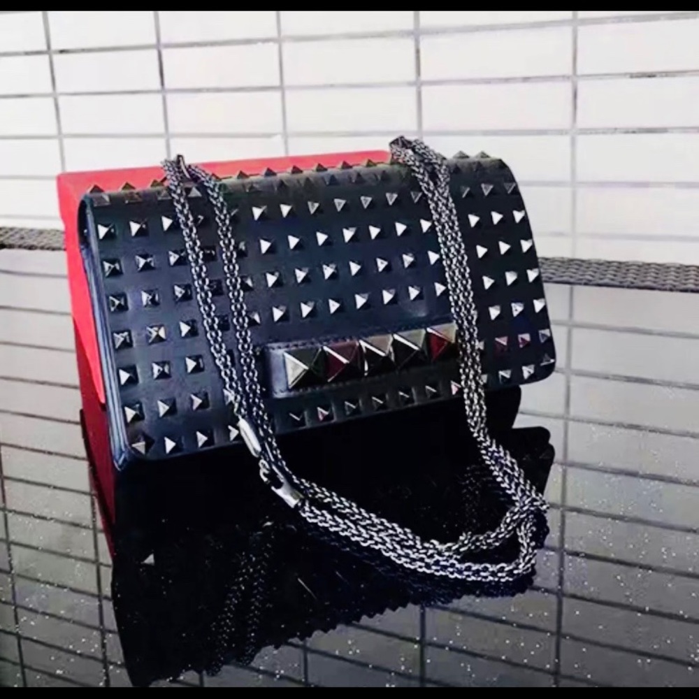 Valentino Va Va Voom Noir Studded Shoulder Bag